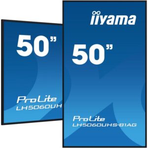 iiyama 50" 3840x2160, UHD IPS panel, Haze 25%, 500cd/m², Landscape and Portrait, 24/7