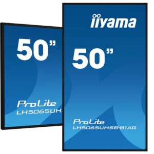 iiyama 50" 3840x2160, UHD VA panel, Haze 25%, 800cd/m², Landscape and Portrait, 24/7