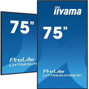 iiyama 75" 3840x2160, UHD IPS panel, Haze 1%, 800cd/m², Landscape and Portrait, 24/7