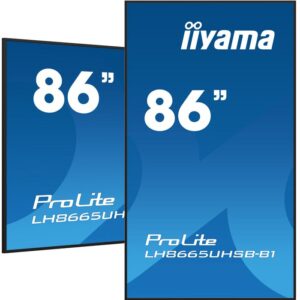 iiyama 86" 3840x2160, UHD IPS panel, Haze 1%, 800cd/m², Landscape and Portrait, 24/7