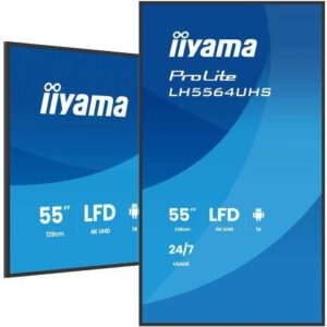 iiyama 55" 3840x2160, UHD VA DLED panel, Haze 25% 500cd/m², Landscape and Portrait, 24/7