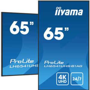 iiyama 65" 3840x2160, 4K UHD IPS panel, 25% Haze, Landscape and Portrait mode, 24/7