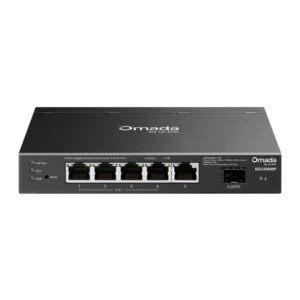 TP-LINK Omada Smart Managed Switch, 4x1G PoE+, 1x1G RJ45, 1x1G SFP, 63W PoE Budget, Desktop, Ext PSU
